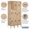 Salsbury Industries Wardrobe Locker, 36" W, 18" D, 78" H, (3) Wide, (9) Openings, Tan 63368TN-U - alternate 4